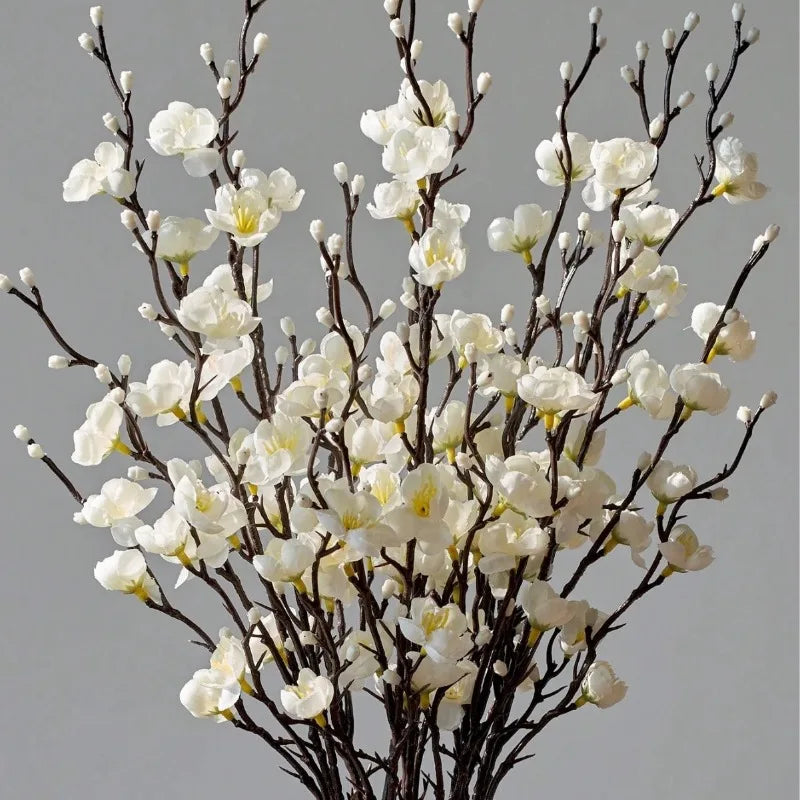 Artificial White Plum Blossom Branch for Chinese Home Décor