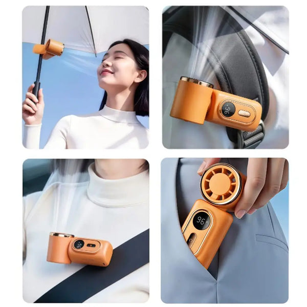 3-in-1 Rechargeable Mini Fan with Digital Display