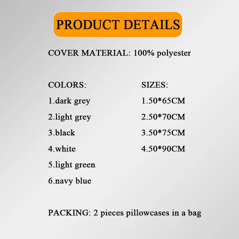 Breathable Solid Color Pillowcase Set (2-Pack) – Soft, Waterproof, Easy Care