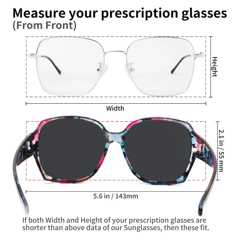 Square Fit-Over Sunglasses for Glasses Wearers