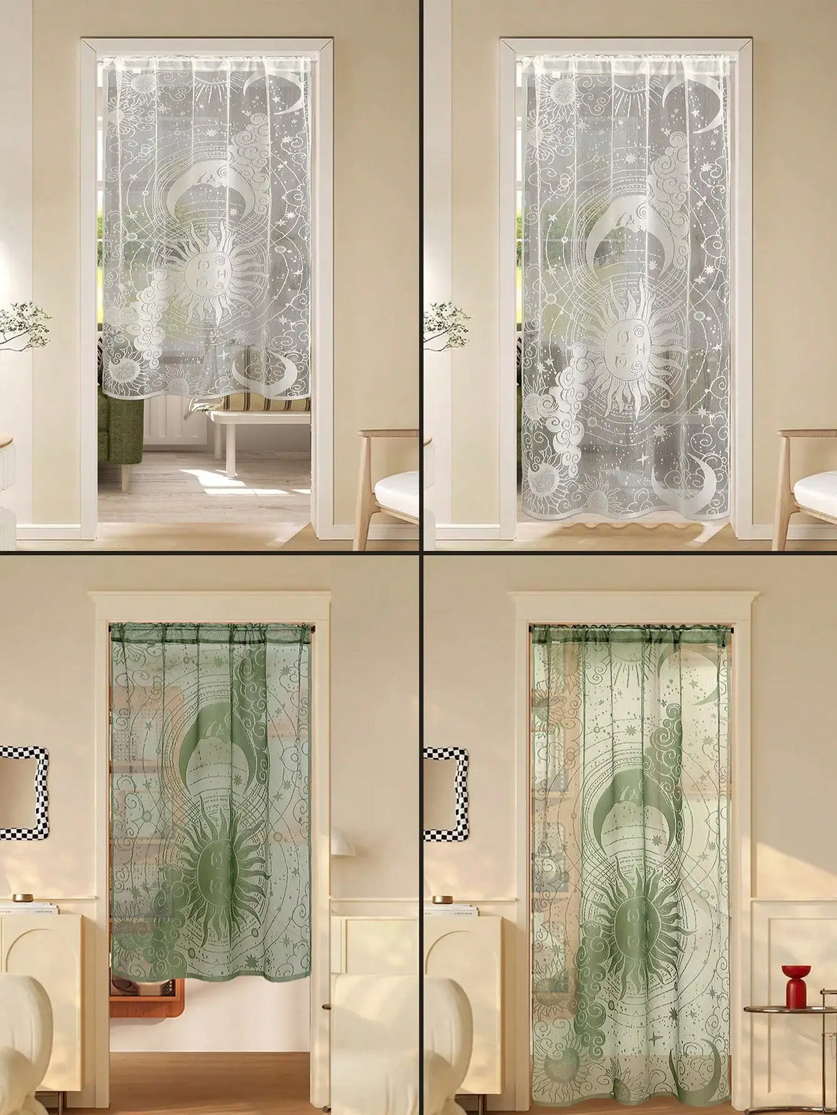 Ramadan Sun & Moon Lace Door Curtain