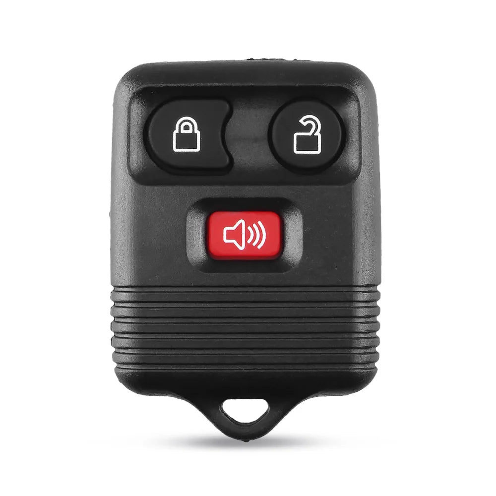 Black replacement remote key fob with three buttons for vehicle access.