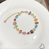 Colorful CZ Tennis Bracelet with Gold Plating