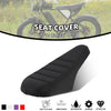 Black motorcycle seat cover designed for fit and durability with features like easy cleaning, breathability, waterproof prote