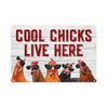Retro Funny Chicken Farm Metal Sign for Kitchen and Coop