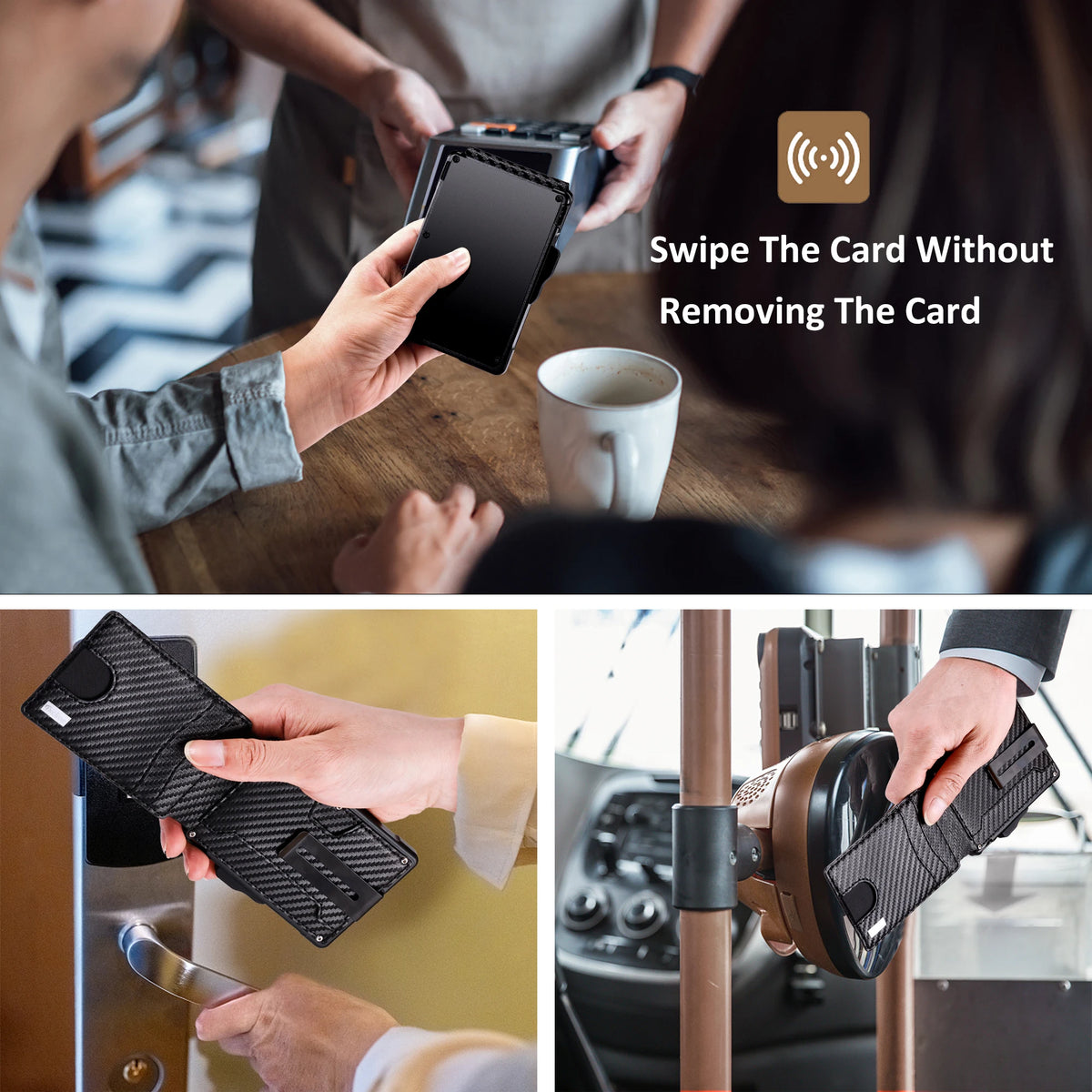 Slim RFID-Blocking Wallet with Money Clip and ID Window