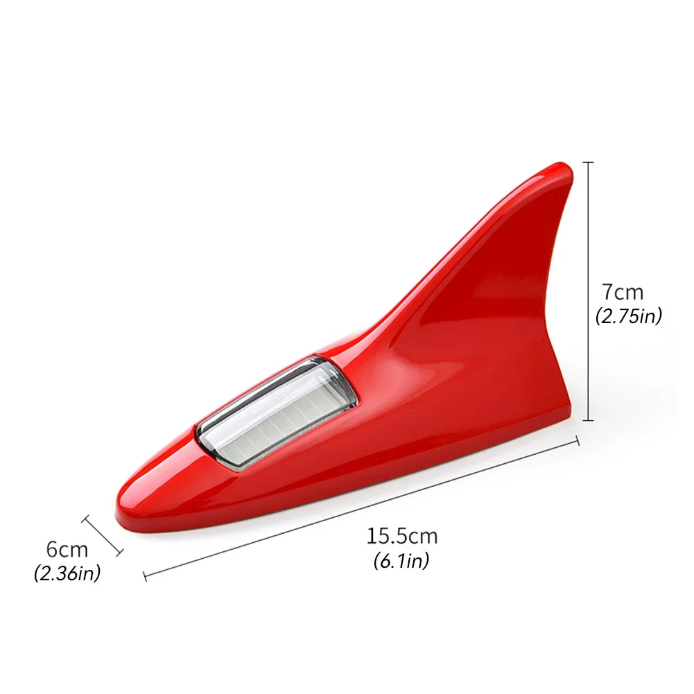 Solar-Powered Shark Fin LED Roof Antenna with Warning Lights