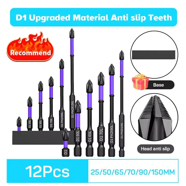 Magnetic Phillips Impact Screwdriver Bits