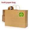 A brown kraft paper bag filled with ten paper bags, showing the handles.