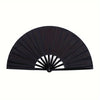Antique Silk Cloth Folding Fan with Wooden Bamboo Frame