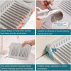 A silicone faucet splash mat with a slope design for quick drainage and a foldable design.
