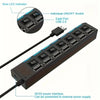 7-Port USB 2.0 Hub with Power Adapter and On/Off Switches