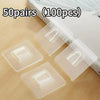 50 pairs of transparent double-sided adhesive wall hooks packaged in a box.