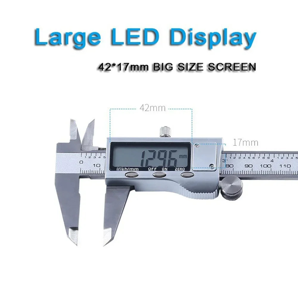 Digital Vernier Caliper 6-Inch with Large LCD Display