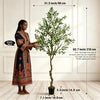 Lifelike Artificial Olive Tree in Black Pot with Natural Wood Trunk