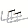 Set von Leichtmetall-Klemmen aus geschmiedetem Stahl mit schwarzen Griffen und silbernen Stäben.
