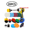 A set of 21 drill brush cleaning tools including various bristles and attachments for home and auto detailing.