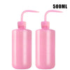 Two pink 500ml tattoo squeeze bottles with precision tips