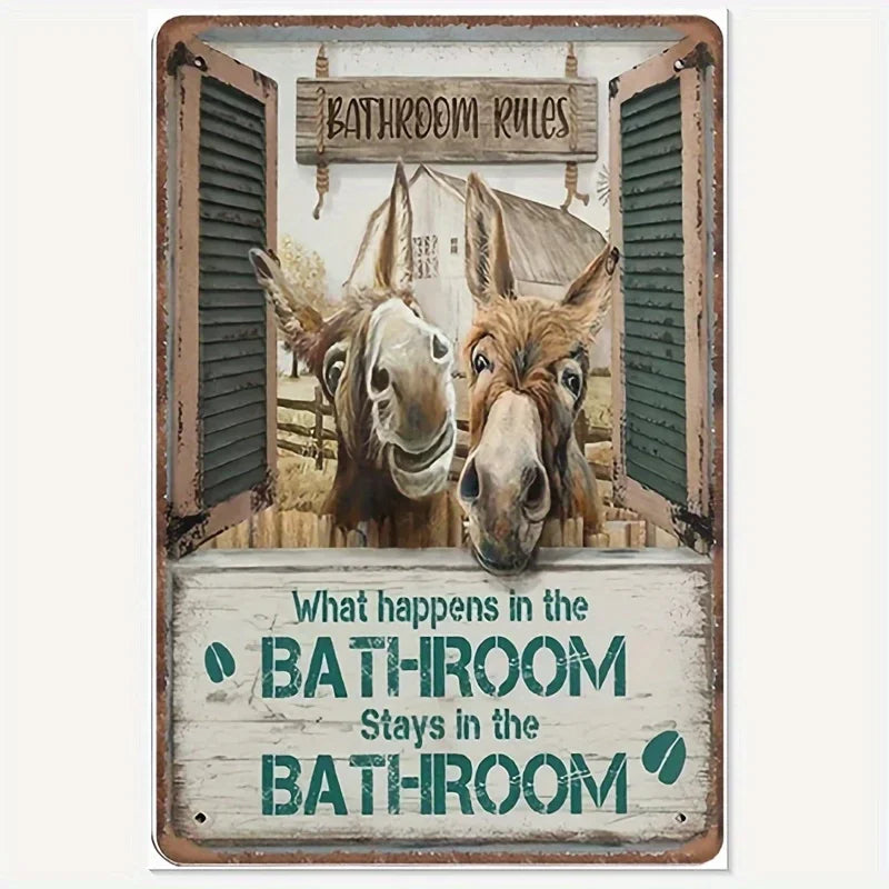Vintage Metal Bathroom Sign - "This Is A Bathroom, Not An Internet Cafe"