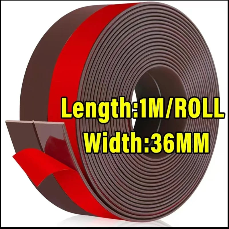 Roll of door draft stopper self-adhesive under-door seal for soundproofing and insulation, measuring 1 meter long and 36mm wi