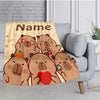 Personalized Guinea Pig & Capybara Flannel Throw Blanket
