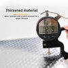 A digital caliper measuring 0.209 mm thickness on a shiny surface.