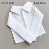 A white long sleeve shirt for a fashion doll accessory set