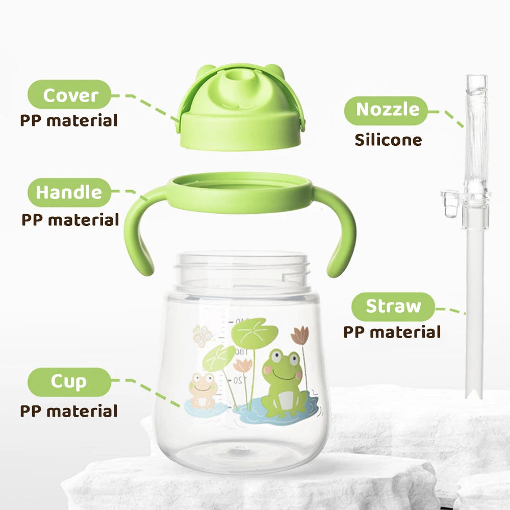 Baby Training Cup with Straw and Easy-Grip Handles