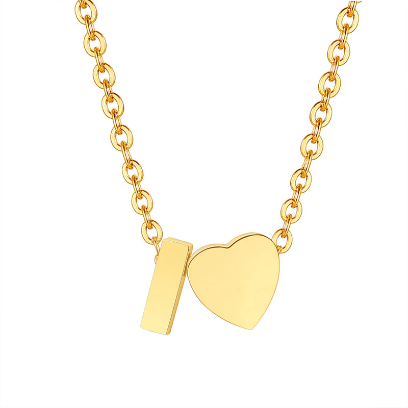 Dainty Heart Initial Necklace
