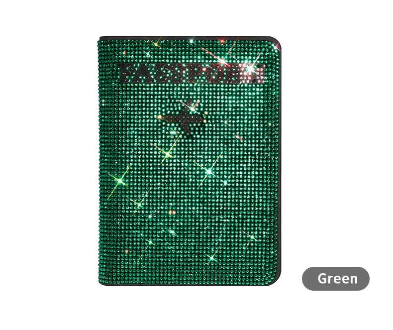 Crystal Rhinestone Passport & Card Holder Case
