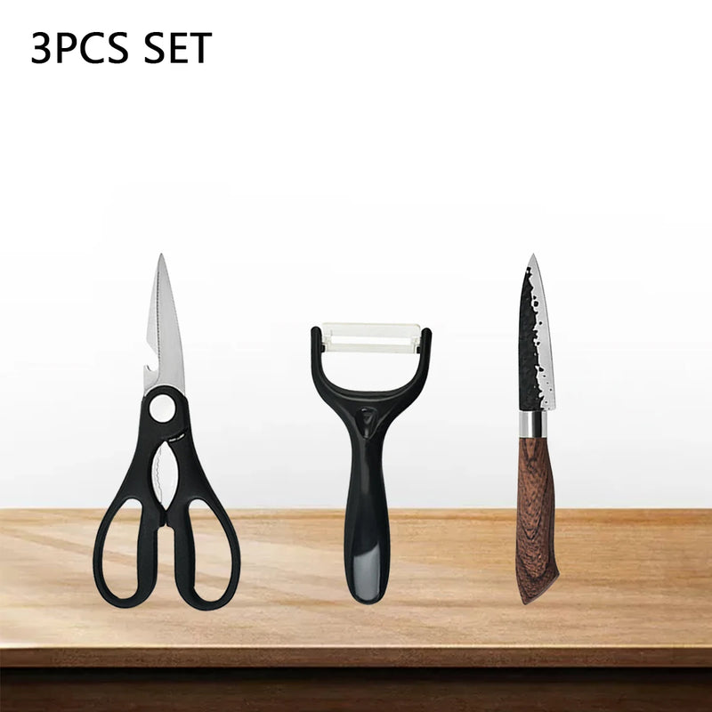 Forged Hammer-Pattern Kitchen Knife Set