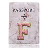 Embroidered Letter Passport Holder with Card Pocket