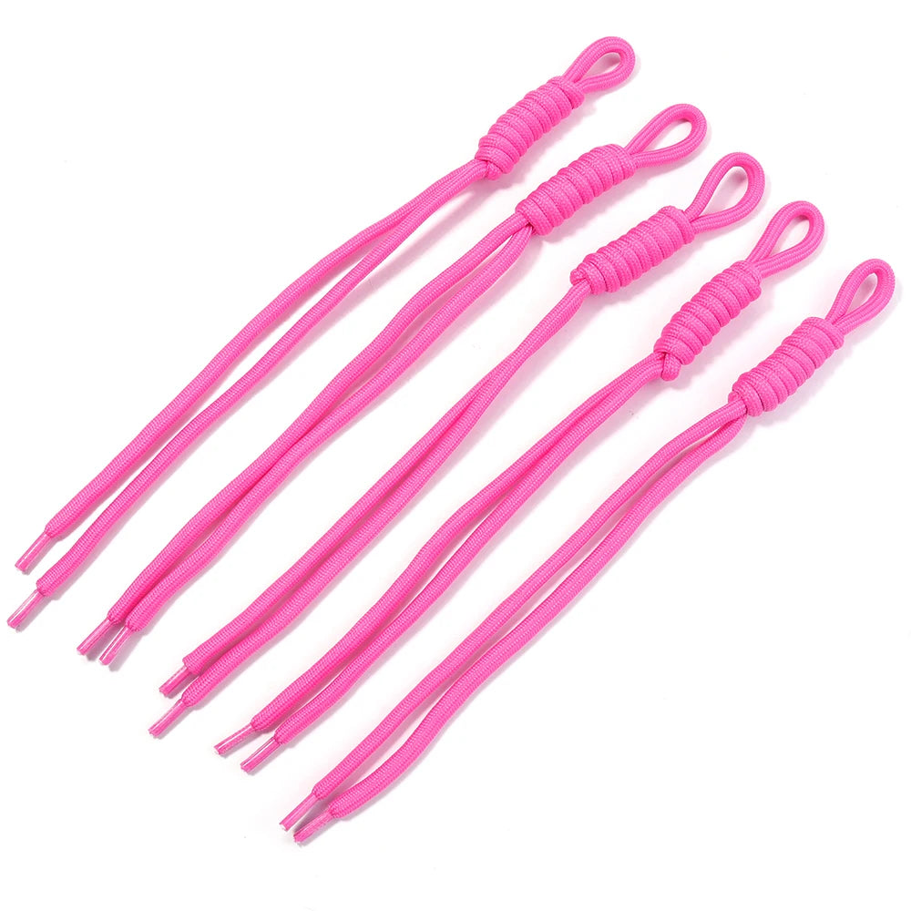 Pink braided nylon lanyards with lobster clasps for DIY crafts