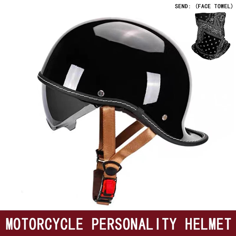Retro Half Helmet for Men and Women – Lightweight Commuter Cruiser Motorcycle Helmet