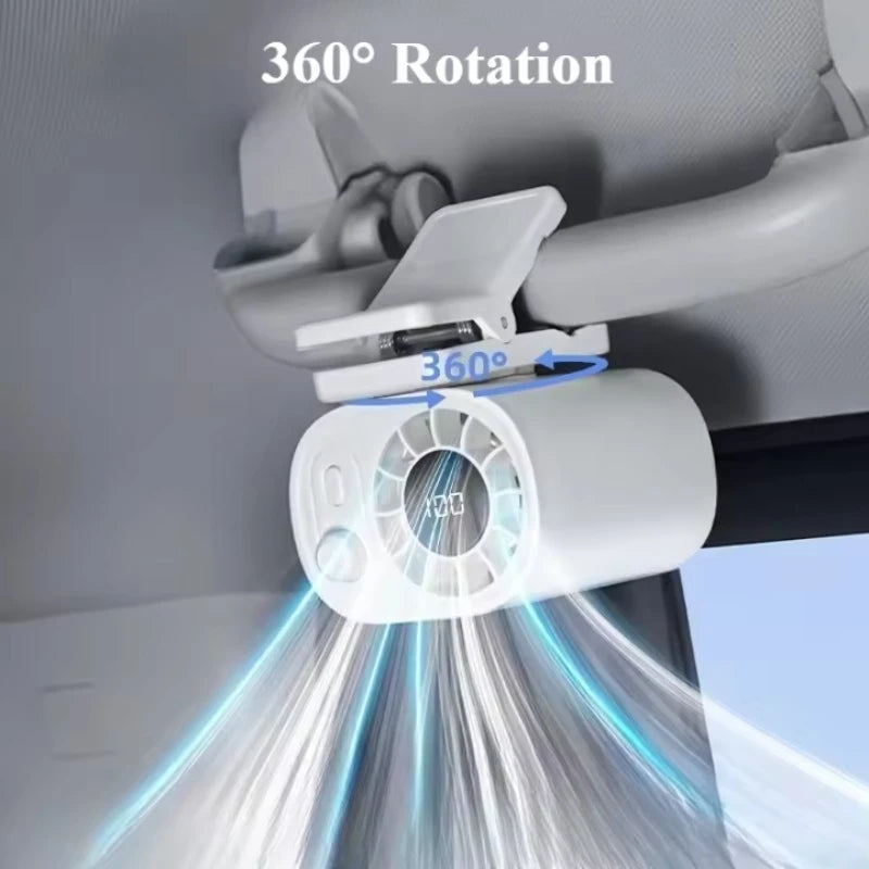 360° Rotating USB Rechargeable Clip-On Fan with 100-Speed Control