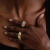 Stainless Steel Cubic Zirconia Stackable Rings