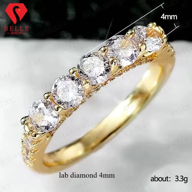 S925 Sterling Silver Moissanite Eternity Ring
