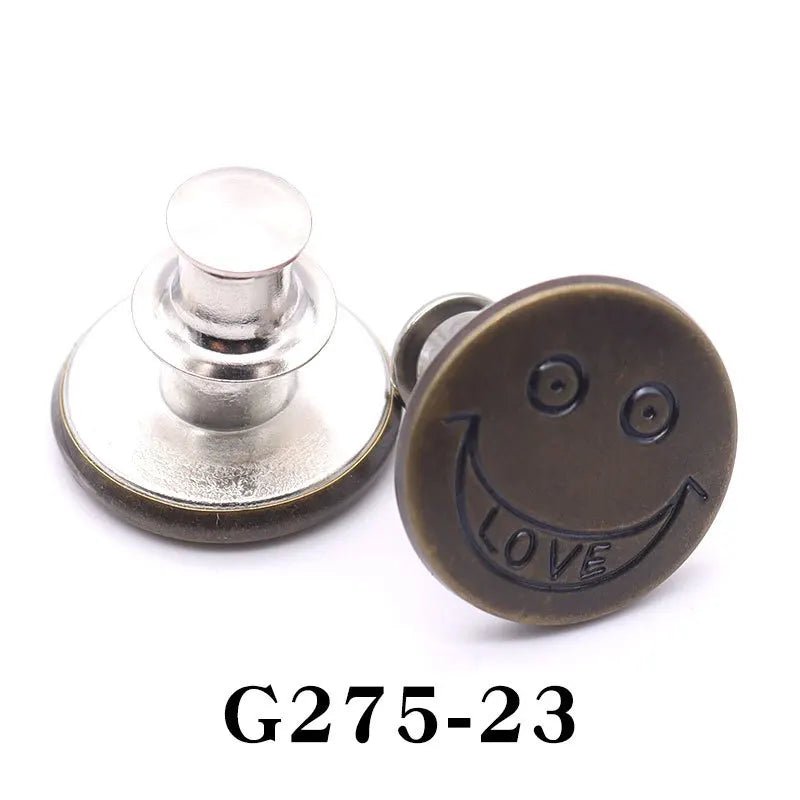 No-Sew Adjustable Jeans Button Pins for Waist Tightening and Decoration