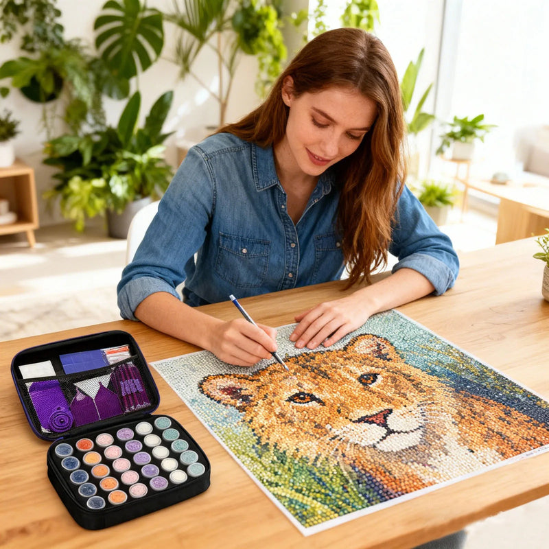 5D Diamond Painting Kit with Storage Box & Tools