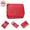Genuine Leather Tri-Fold Wallet with Coin Pocket & Keychain