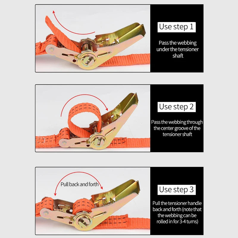Heavy-Duty Ratchet Tie-Down Straps for Secure Cargo Transport