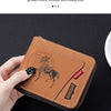 Vintage Waxed Leather Bifold Wallet with Coin Pocket