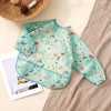 Waterproof Long-Sleeve Baby Bibs with Catch-All Pockets