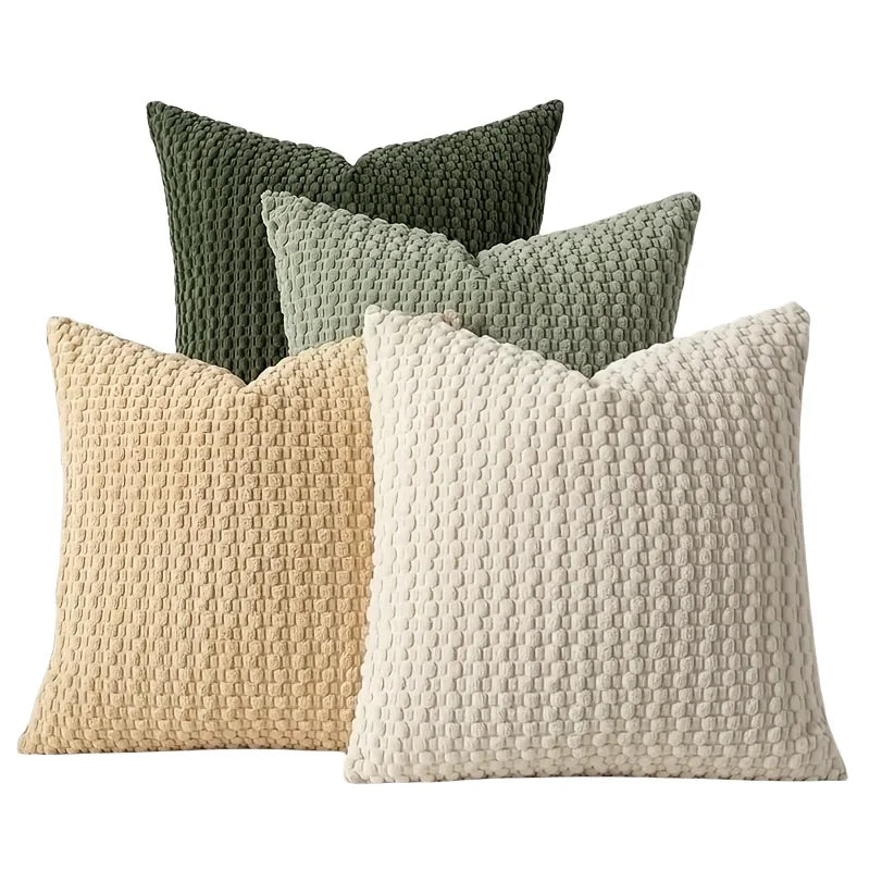Modern Corduroy Cushion Covers with Hidden Zipper