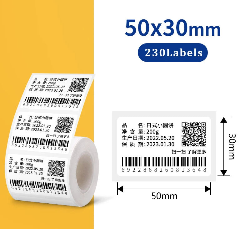 Self-Adhesive Thermal Label Rolls for Mini Printers