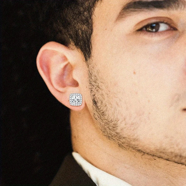 Silver-Tone Cubic Zirconia Stud Earrings