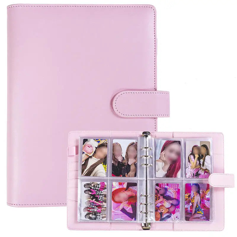 A5 PU Leather Photo & Card Organizer Binder with 4-Pocket Sleeves