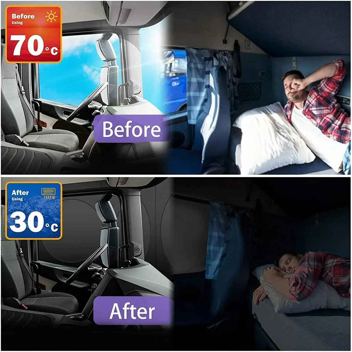 Heavy Duty Windshield Sun Shade for Semi Trucks