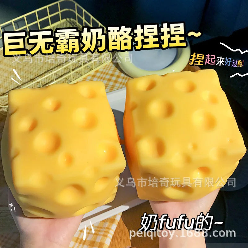 Large Cheese Block Squishy Toy
