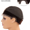 Dunkelbraune Samtperücke-Grip-Stirnband-Kappe auf einer Mannequin-Kopf, die natürliche Gestaltung hervorhebt.
